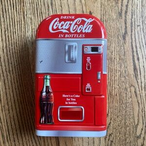 Coca-Cola Red and Silver Collectible Vending MachineTin